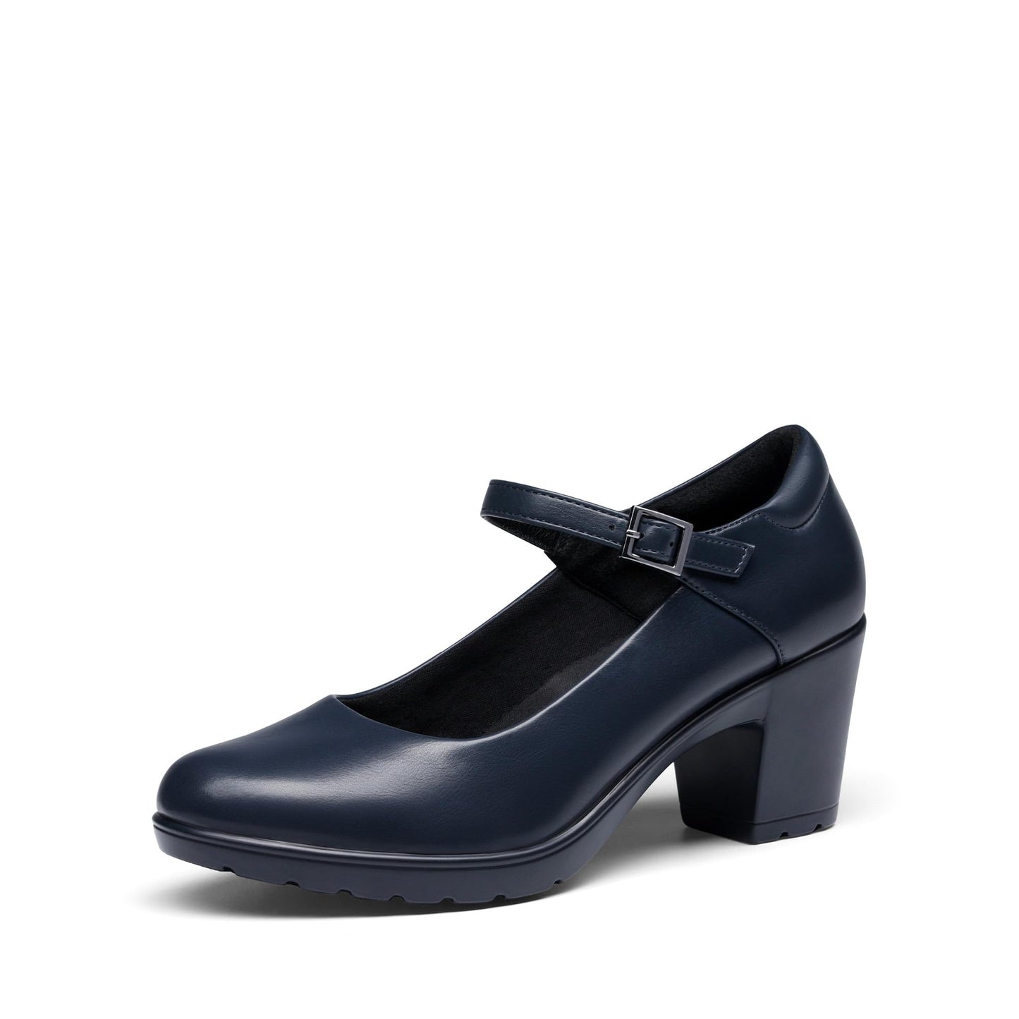 Women's Chunky Low Block Heels Mary Jane Closed Toe Work Pumps Comfortable Round Toe Dress Wedding Shoes EDENIA