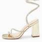 Womens Lace Up Chunky Heels Rhinestone Sandals Square Open Toe High Block Heeled Wedding Dress Shoes