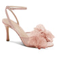 Womens Bow Tie Heels Sandals Slingback Peep Toe Wedding Heels Mesh High Stiletto Heel Summer Cute Wedding Bridal Shoes