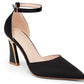 Women's Pumps, Pointed Closed Toe Heels, Buckle Ankle Strap D'Orsay Heeled Sandals