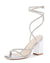 Womens Lace Up Chunky Heels Rhinestone Sandals Square Open Toe High Block Heeled Wedding Dress Shoes