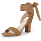 Womens Strappy High Heels Chunky Heeled Sandals Bow Tie Lace Up Open Toe Pumps Dress Wedding Comfortable Shoes