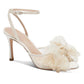 Womens Bow Tie Heels Sandals Slingback Peep Toe Wedding Heels Mesh High Stiletto Heel Summer Cute Wedding Bridal Shoes