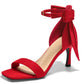Womens Bow Tie High Heels One Strap Heeled Sandals Sexy Stiletto Open Toe Wedding Bride Shoes