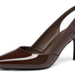Lady's slanted platform high-heeled cat-heel dress tieless floor-length wedding shoes without heels and with no heel section, made of leather.