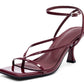 Women's Lace Up Heeled Sandals Square Flip Flop High Heels Strappy Party Shoes