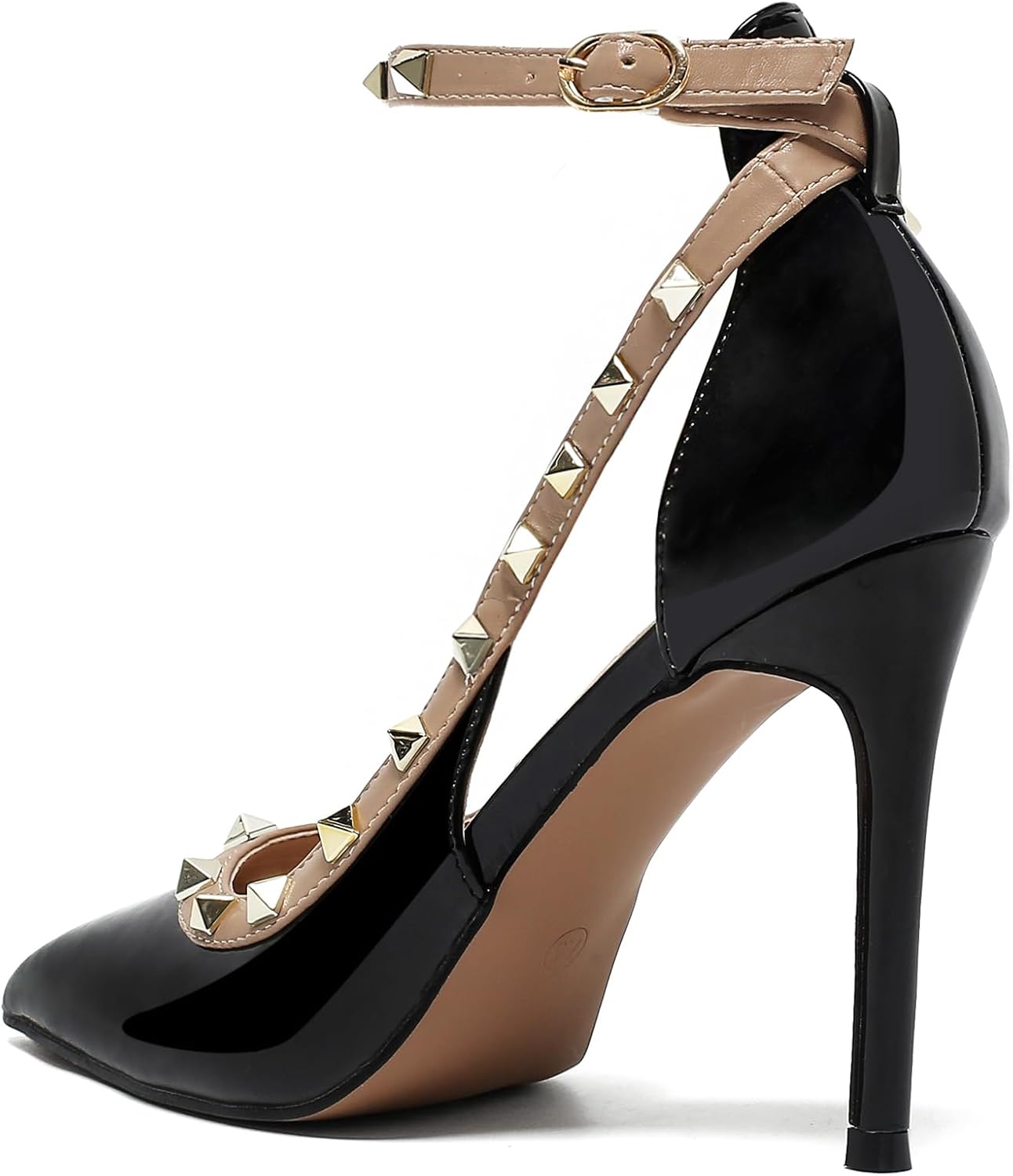 Womens Closed Toe Pointed Toe Pumps Heels, Buckle Ankle Strappy Dress Shoes for Women, Ladies Sexy Stiletto High Heeled Sandals
