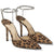 Women's Heeled Sandals Crystal Chain Ankle Straps Rhinestones Buckle High Heels Stiletto Slip On Wedding Party Satin Dress Shoes