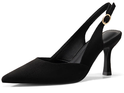 Lady's slanted platform high-heeled cat-heel dress tieless floor-length wedding shoes without heels and with no heel section, made of leather.