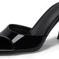 Womens Heeled Mules Pointed Peep Toe High Heels Slip On Backless Mule Sandals Dress Shoes