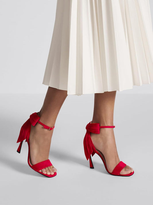 Womens Bow Tie High Heels One Strap Heeled Sandals Sexy Stiletto Open Toe Wedding Bride Shoes