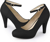 Lady's round-toed cone-shaped platform high-heeled shoes