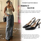 Lady's slanted platform high-heeled cat-heel dress tieless floor-length wedding shoes without heels and with no heel section, made of leather.