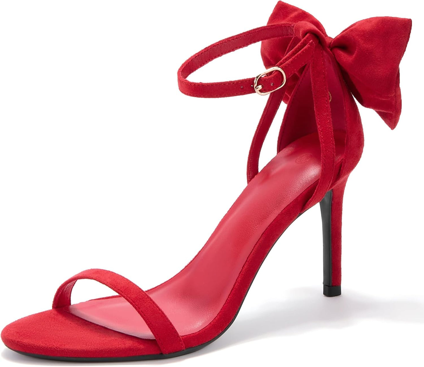 Womens Ankle Strap High Heels Open Toe Stiletto Bow Tie Knot Heeled Sandals Fashion Wedding Dress Pump Shoes