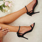 Womens Ankle Strap High Heels Open Toe Stiletto Bow Tie Knot Heeled Sandals Fashion Wedding Dress Pump Shoes