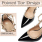 Womens Closed Toe Pointed Toe Pumps Heels, Buckle Ankle Strappy Dress Shoes for Women, Ladies Sexy Stiletto High Heeled Sandals