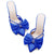 Womens Bow Heels Mules Pointed Closed Toe Sandals Rhinestone Satin Backless Wedding Shoes