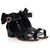 Girl's Bow Tie Heeled Sandals Open Toe Chunky Low Heel Rhinestone Princess Dress Shoes