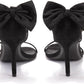 Womens Ankle Strap High Heels Open Toe Stiletto Bow Tie Knot Heeled Sandals Fashion Wedding Dress Pump Shoes