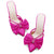 Womens Bow Heels Mules Pointed Closed Toe Sandals Rhinestone Satin Backless Wedding Shoes