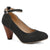 High-heeled short boot-style lace-up denim women's shoes, with a round toe design, thick heel, high comfort level, 3-inch shoe length, suitable for parties, events, offices or work settings. Decorated with a bow.