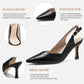Lady's slanted platform high-heeled cat-heel dress tieless floor-length wedding shoes without heels and with no heel section, made of leather.