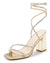 Womens Lace Up Chunky Heels Rhinestone Sandals Square Open Toe High Block Heeled Wedding Dress Shoes
