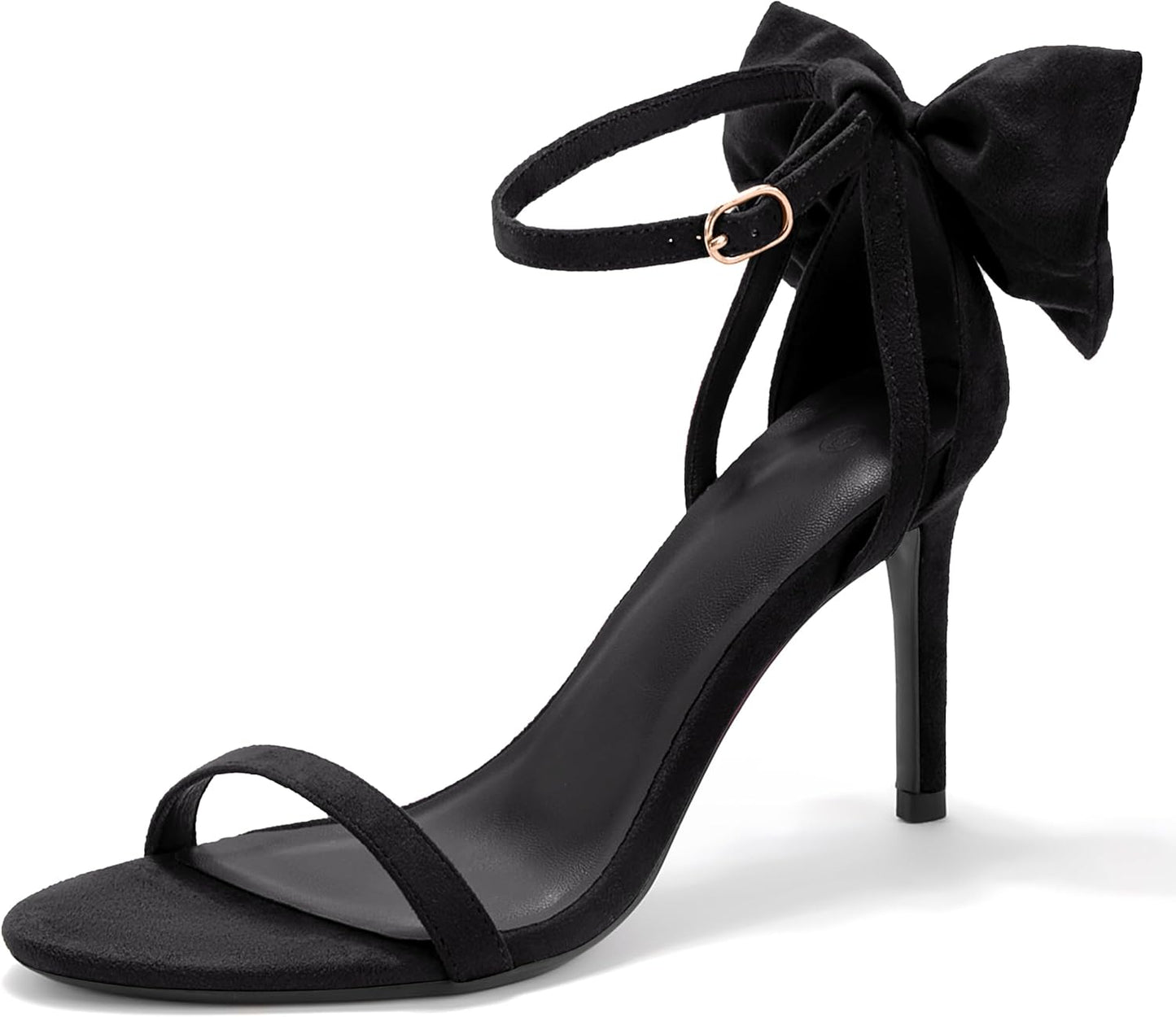 Womens Ankle Strap High Heels Open Toe Stiletto Bow Tie Knot Heeled Sandals Fashion Wedding Dress Pump Shoes