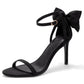 Womens Ankle Strap High Heels Open Toe Stiletto Bow Tie Knot Heeled Sandals Fashion Wedding Dress Pump Shoes