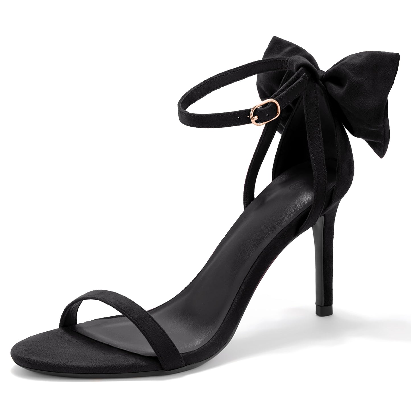 Womens Ankle Strap High Heels Open Toe Stiletto Bow Tie Knot Heeled Sandals Fashion Wedding Dress Pump Shoes
