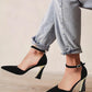 Women's Pumps, Pointed Closed Toe Heels, Buckle Ankle Strap D'Orsay Heeled Sandals