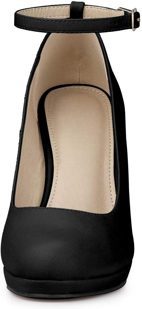 Lady's round-toed cone-shaped platform high-heeled shoes